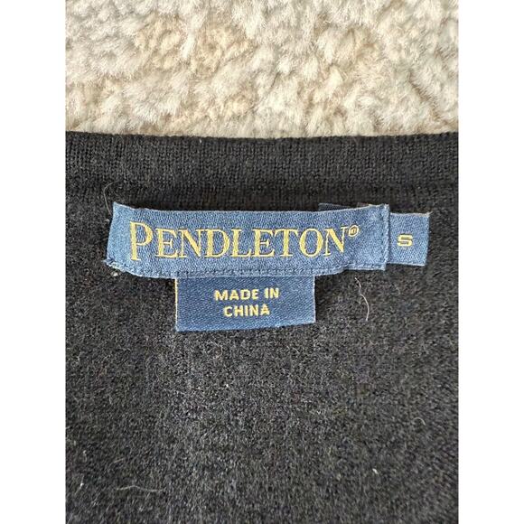 Pendleton Womens Size S Casual V Neck Sweater Black Pullover Outdoor - Picture 4 of 5